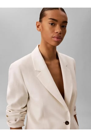 LINEN BLEND BLAZER, YAS Kadın Beyaz Ceket