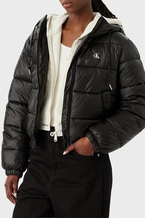 Calvin Klein Kapitoneli Regular Fit Kapüşon Yaka Mont LV047G507GUB1 Bayan MONT LV047G507G UB1 SİYAH
