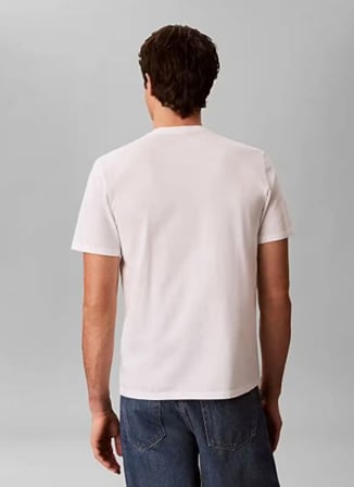 Calvin Klein Jeans Beyaz Erkek Classic Fit Baskılı T-Shirt LV04RG807GYAF SS 30s EU CALVIN KLE