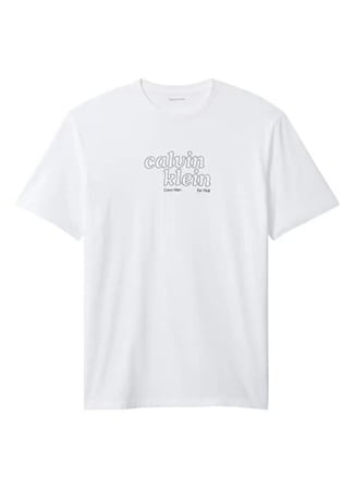 Calvin Klein Jeans Beyaz Erkek Classic Fit Baskılı T-Shirt LV04RG807GYAF SS 30s EU CALVIN KLE