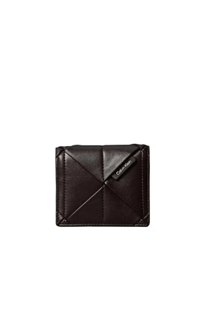 WOVEN FLAP CARD CASE, BAL Kadın Siyah Cüzdan