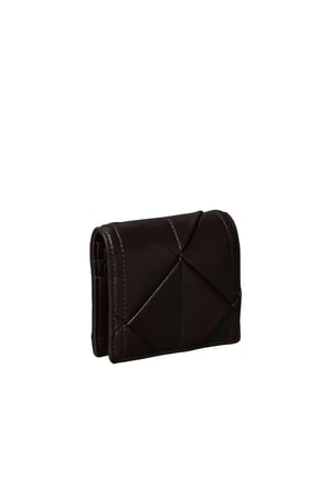 WOVEN FLAP CARD CASE, BAL Kadın Siyah Cüzdan