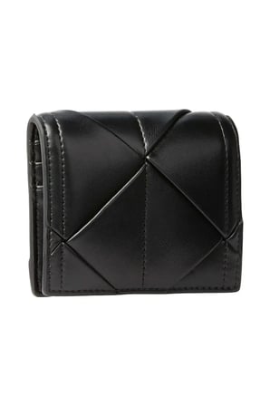 WOVEN FLAP CARD CASE, UB1 Kadın Siyah Cüzdan