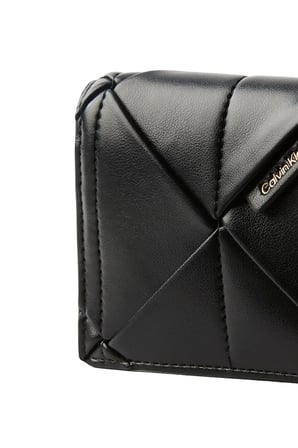 WOVEN FLAP CARD CASE, UB1 Kadın Siyah Cüzdan