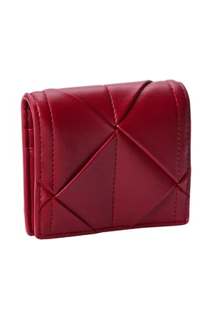 WOVEN FLAP CARD CASE, XLL Kadın Kırmızı Cüzdan