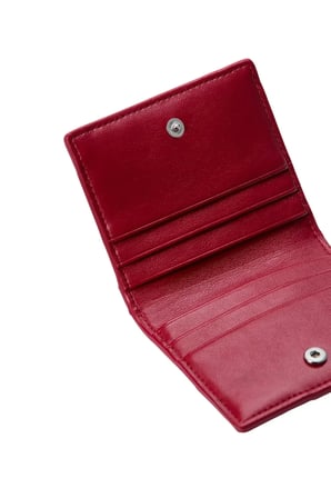 WOVEN FLAP CARD CASE, XLL Kadın Kırmızı Cüzdan