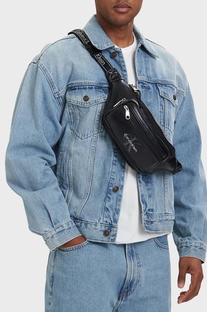 Calvin Klein Logolu Ayarlanabilir Askılı Bel Çantası LV04D3419GUB1 Erkek BEL ÇANTASI LV04D3419G UB1 SİYAH