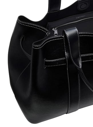 Calvin Klein Siyah Kadın Tote Çanta BUCKLE MEDIUM WORK TOTE