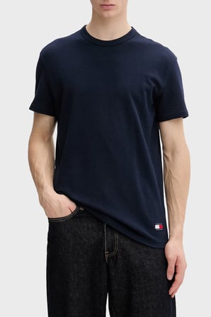 Tommy Jeans Logolu Pamuk Karışımlı Bisiklet Yaka T Shirt Erkek T SHİRT DM0DM22529 C1G LACİVERT