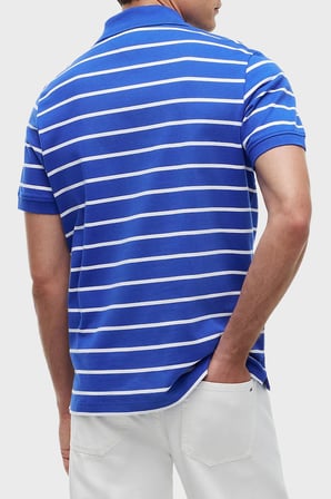 Tommy Jeans Çizgili Pamuklu Regular Fit Düğmeli Polo Yaka T Shirt Erkek POLO YAKA T SHİRT DM0DM22708 C8O MAVİ
