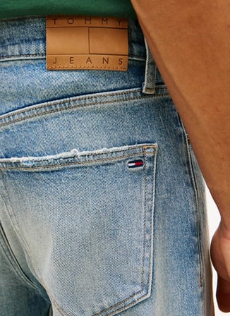 Tommy Jeans Mavi Erkek Rahat Yıkamalı Denim Pantolon DM0DM230371A5 Mavi Denim Pantolon