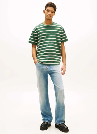 Tommy Jeans Mavi Erkek Rahat Yıkamalı Denim Pantolon DM0DM230371A5 Mavi Denim Pantolon