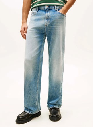 Tommy Jeans Mavi Erkek Rahat Yıkamalı Denim Pantolon DM0DM230371A5 Mavi Denim Pantolon