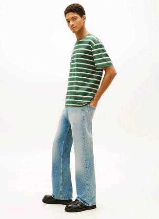 Tommy Jeans Mavi Erkek Rahat Yıkamalı Denim Pantolon DM0DM230371A5 Mavi Denim Pantolon