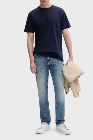 Tommy Jeans Pamuklu Slim Fit Normal Bel Dar Paça Jeans Erkek KOT PANTOLON DM0DM22966 1A5 MAVİ