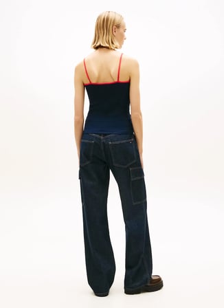 Tommy Jeans Lacivert Kadın T-Shirt TJW SLIM BADGE STRAPPY TOP