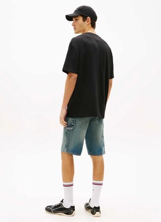 Tommy Jeans Siyah Erkek Regular Fit Baskılı T-Shirt DM0DM22543BDS Siyah T-Shirt