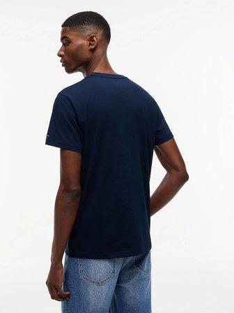 Tommy Hilfiger TJM Dar Kesim Göğüs İmzalı Kısa Kollu Erkek Mavi T-shirt DM0DM22538C1G