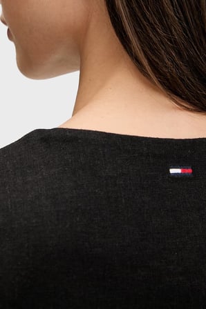 Tommy Jeans Keten Karışımlı V Yaka Yelek Bayan YELEK DW0DW22223 BDS SİYAH