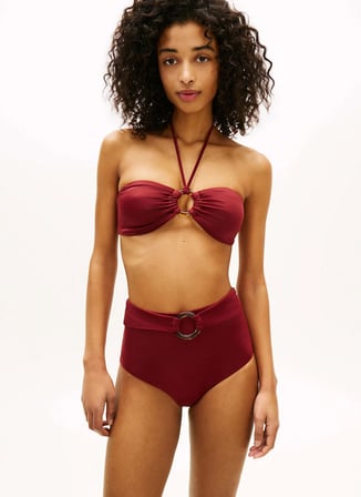 Tommy Hilfiger Bordo Kadın Bikini Alt CLASSIC HIGH WAIST
