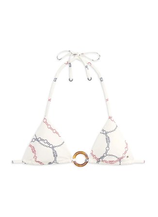 Tommy Hilfiger Bej Kadın Standart Desenli Bikini Üst TRIANGLE RP PRINT