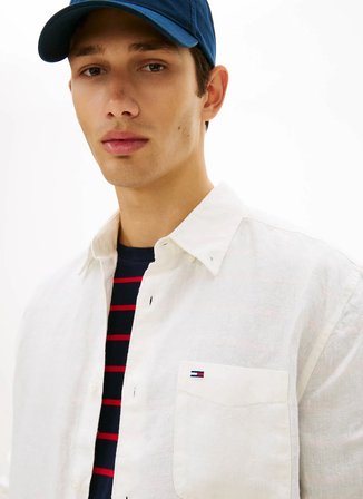 Tommy Jeans Ekru Erkek Gömlek DM0DM22760YBL Ekru Gömlek