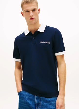Tommy Jeans Lacivert Erkek Polo T-Shirt DM0DM23036C1G Lacivert Polo T-Shirt