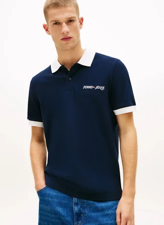 Tommy Jeans Lacivert Erkek Polo T-Shirt DM0DM23036C1G Lacivert Polo T-Shirt