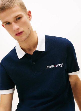 Tommy Jeans Lacivert Erkek Polo T-Shirt DM0DM23036C1G Lacivert Polo T-Shirt