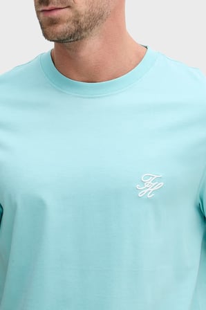 Tommy Hilfiger Logolu Pamuklu Regular Fit Bisiklet Yaka T Shirt Erkek T SHİRT MW0MW43066 CSR AQUA