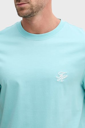 Tommy Hilfiger Logolu Pamuklu Regular Fit Bisiklet Yaka T Shirt Erkek T SHİRT MW0MW43066 CSR AQUA