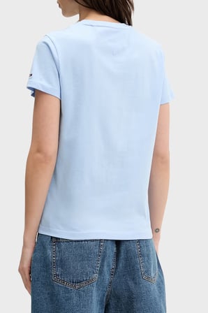 Tommy Jeans Pamuklu Baskılı Regular Fit Bisiklet Yaka T Shirt Bayan T SHİRT DW0DW22310 C1T MAVİ