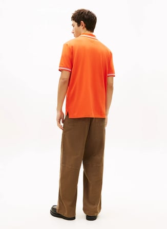 Tommy Jeans Turuncu Erkek Polo T-Shirt DM0DM22700XM2 Kırmızı Polo T-Shirt