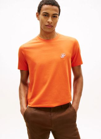 Tommy Hilfiger Turuncu Erkek T-Shirt MW0MW43066SCX_SCRIPT MONOGRAM SWIMS