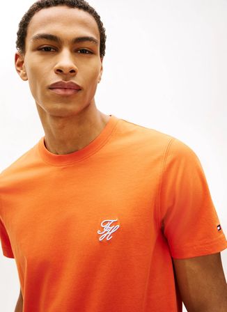 Tommy Hilfiger Turuncu Erkek T-Shirt MW0MW43066SCX_SCRIPT MONOGRAM SWIMS