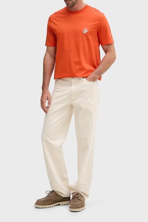 Tommy Hilfiger Logolu Pamuklu Regular Fit Bisiklet Yaka T Shirt Erkek T SHİRT MW0MW43066 SCX ORANGE