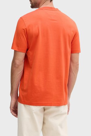 Tommy Hilfiger Logolu Pamuklu Regular Fit Bisiklet Yaka T Shirt Erkek T SHİRT MW0MW43066 SCX ORANGE