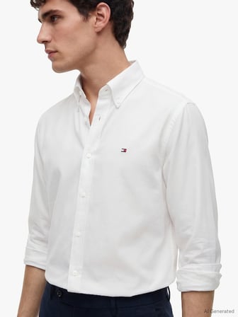 CL OXFORD SOLID SHIRT Erkek Beyaz Gömlek - MW0MW42936