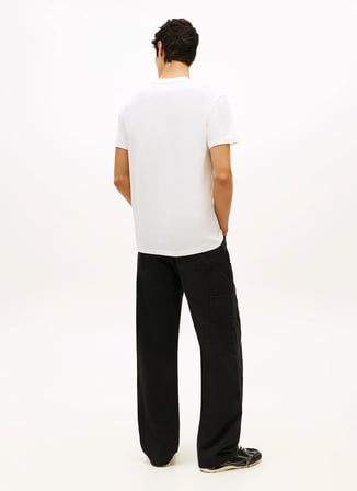 Tommy Jeans Ekru Erkek Regular Fit Baskılı T-Shirt DM0DM22548YBL