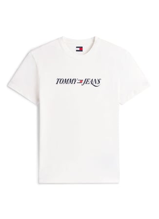 Tommy Jeans Ekru Erkek Regular Fit Baskılı T-Shirt DM0DM22548YBL