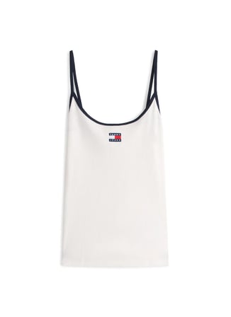 Tommy Jeans Ekru Kadın T-Shirt TJW SLIM BADGE STRAPPY TOP