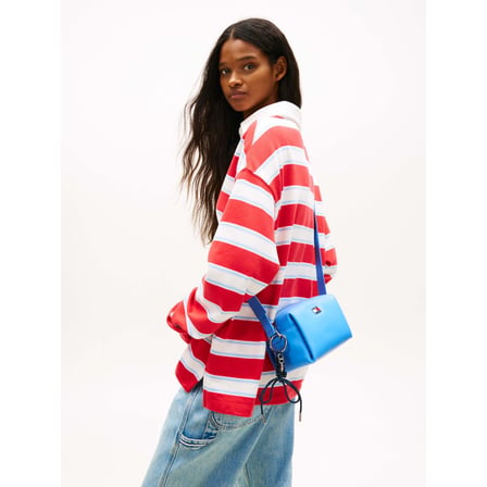 TOMMY HILFIGER Kadın Marka Logolu Günlük Kullanıma Uygun Mavi Omuz Çantası AW0AW18456 C4F