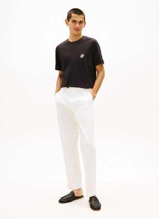Tommy Hilfiger Siyah Erkek Nakışlı T-Shirt MW0MW43066BDS_SCRIPT MONOGRAM SWIMS