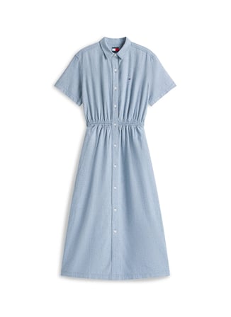 Tommy Jeans Mavi Kadın Gömlek Elbise TJW MAXI LINEN BLEND SHIRT DRESS