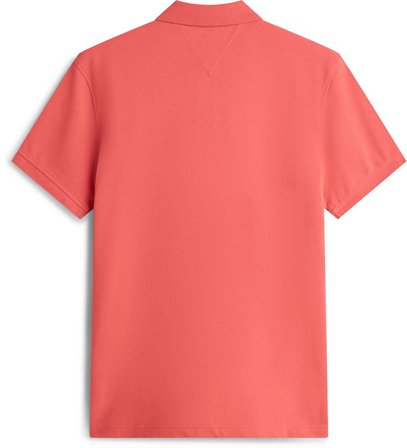 TOMMY HILFIGER Erkek Marka Logolu Organik Pamuklu Polo Yakalı Kısa  Kollu Günlük Kullanıma Uygun Şık Görünümlü Kırmızı- Polo Yaka T-Shirt MW0MW17770 XKS