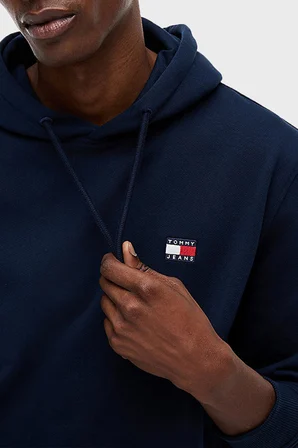 Tommy Jeans Regular Fit Pamuklu Kapüşonlu Sweat Erkek SWEAT DM0DM21922 C1G LACİVERT