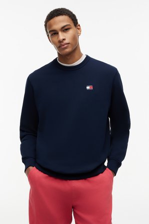 TJM REG BADGE CREW HTR Erkek Mavi Sweatshirt - DM0DM21921