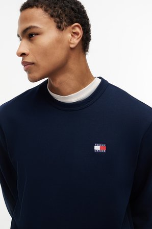 TJM REG BADGE CREW HTR Erkek Mavi Sweatshirt - DM0DM21921