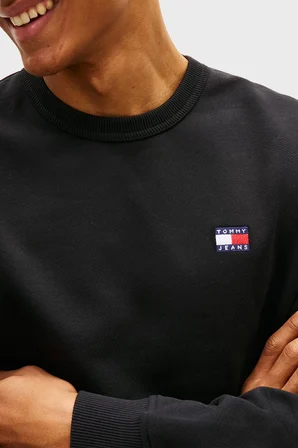 Tommy Jeans Regular Fit Pamuklu Bisiklet Yaka Sweat Erkek SWEAT DM0DM21921 BDS SİYAH