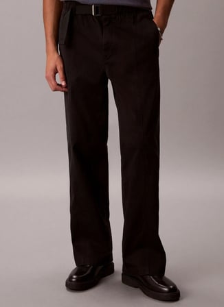 Calvin Klein Jeans Siyah Erkek Chino Pantolon LV04RG615GUB1 BAGGY HEAVY COTTON T